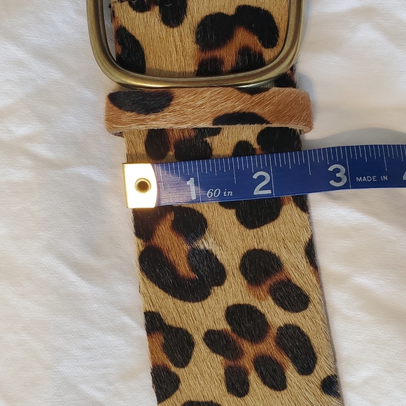 Nicole Miller Collection Genuine Italian Leather Leopard Print Belt Size Medium - Picture 5 of 10